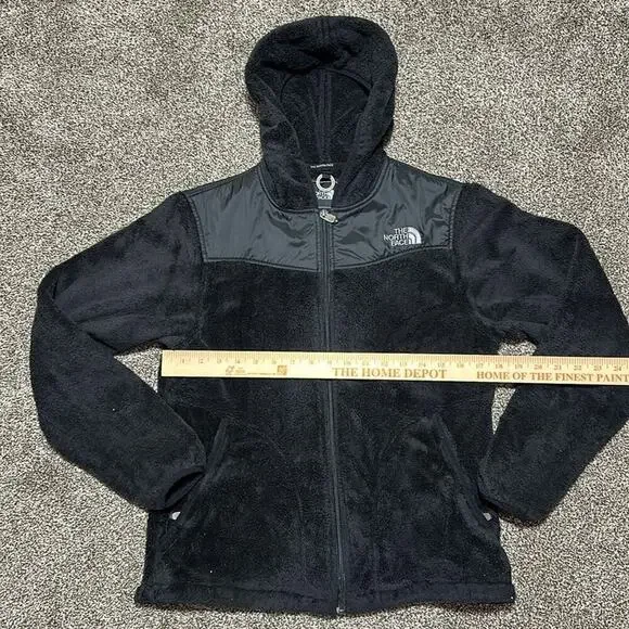 The North Face women’s Oslo zip up hoodie jacket fuzzy black Medium - Picture 3 of 12